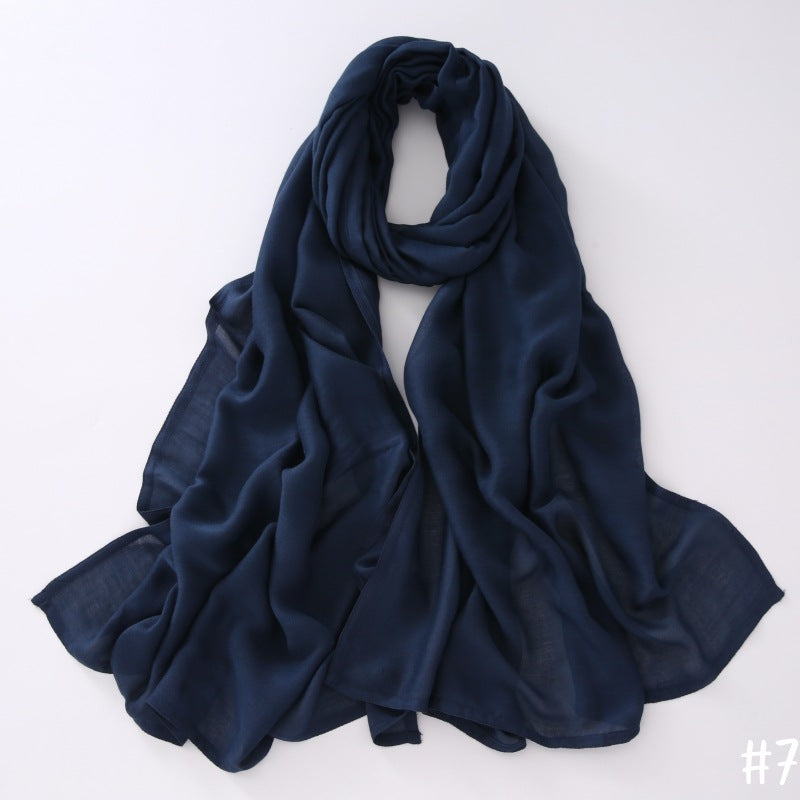 Breathable Shawl Modal Monochrome Malay Indonesian Cotton And Linen Solid Color Scarf Headcloth