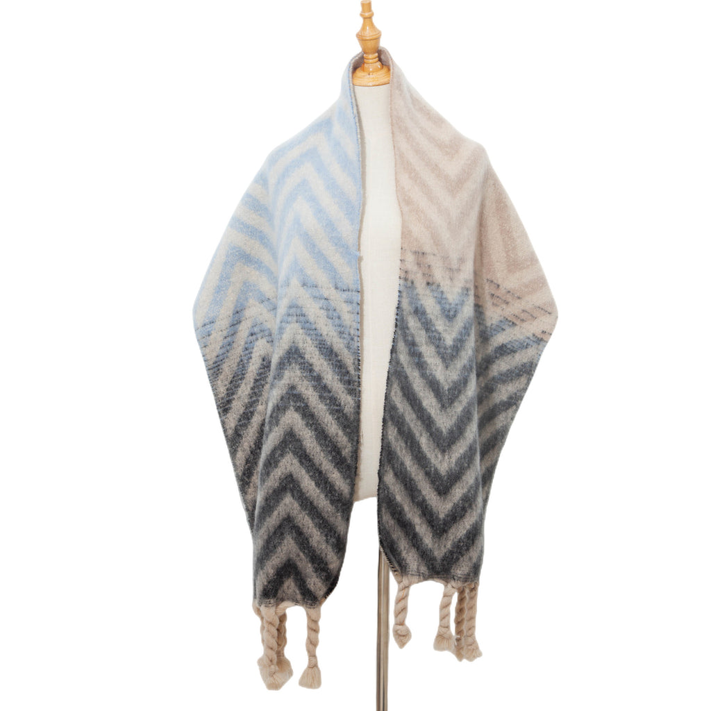 European And American Autumn And Winter Knotted Coarse Braid Imitated Mohair Jacquard