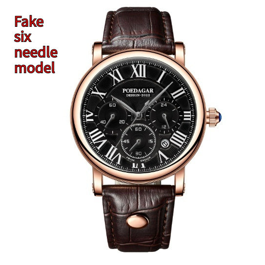 Multifunctional Men's Fashion Quartz Watch Ultra-thin Belt Style