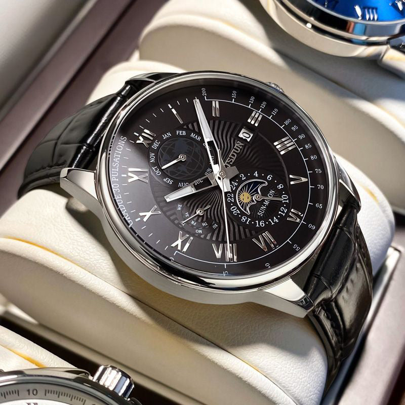 Automatic Waterproof Quartz Double Calendar Luminous Watch