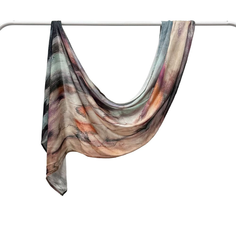 Modal Cotton Headscarf Marble Digital Printing