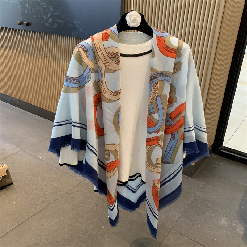 Sunscreen Large Kerchief Thin Silk Scarf Air-conditioned Room Outer Shawl