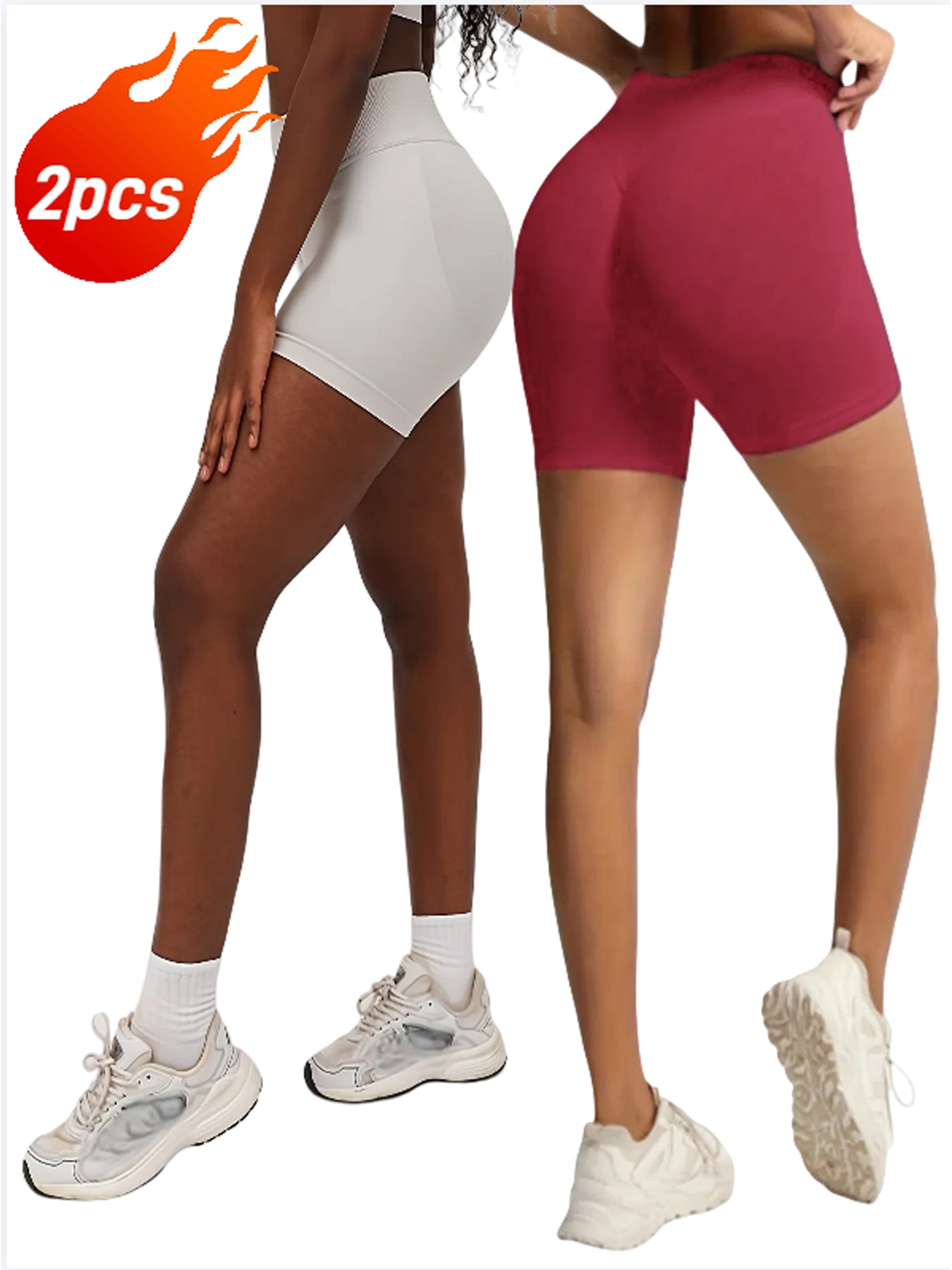 2pcks-Cooling Yoga Shorts Breathable & Anti-Bacterial