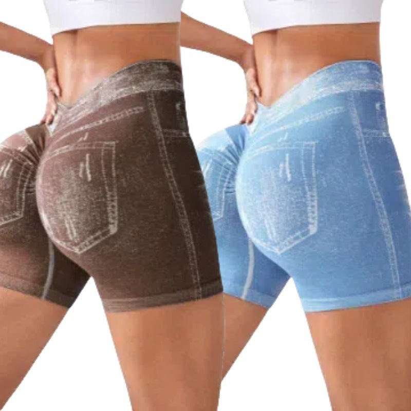 V-shaped Waist-cinching Butt-lifting Seamless Yoga Shorts