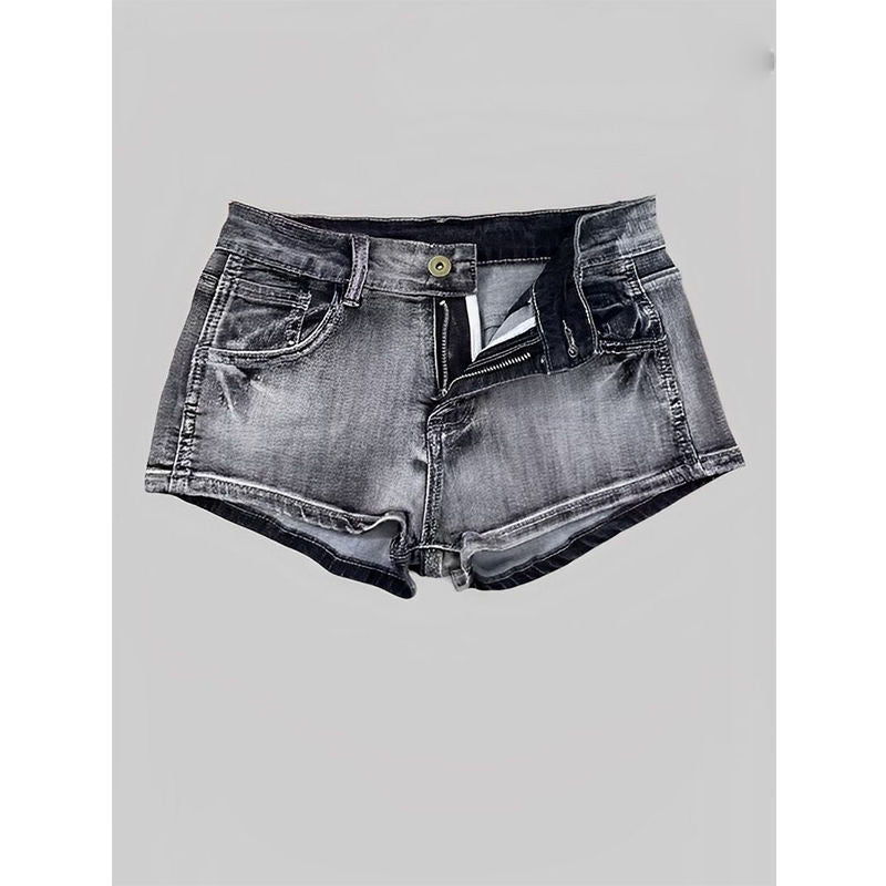 Low Waist Washed Denim Shorts Women's Tight