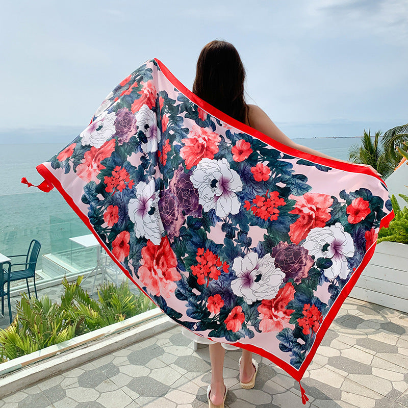 Sun-proof All-matching Shawl Beach Travel Dual-use Outdoor Beach Towel
