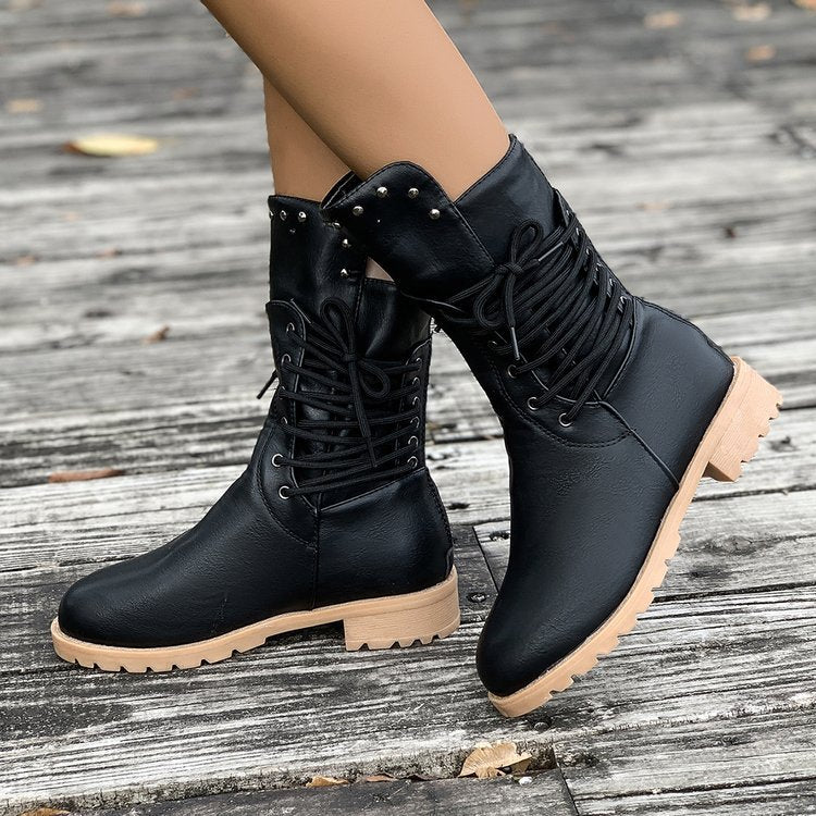 Plus Size Women's Mid-calf Riding Boots