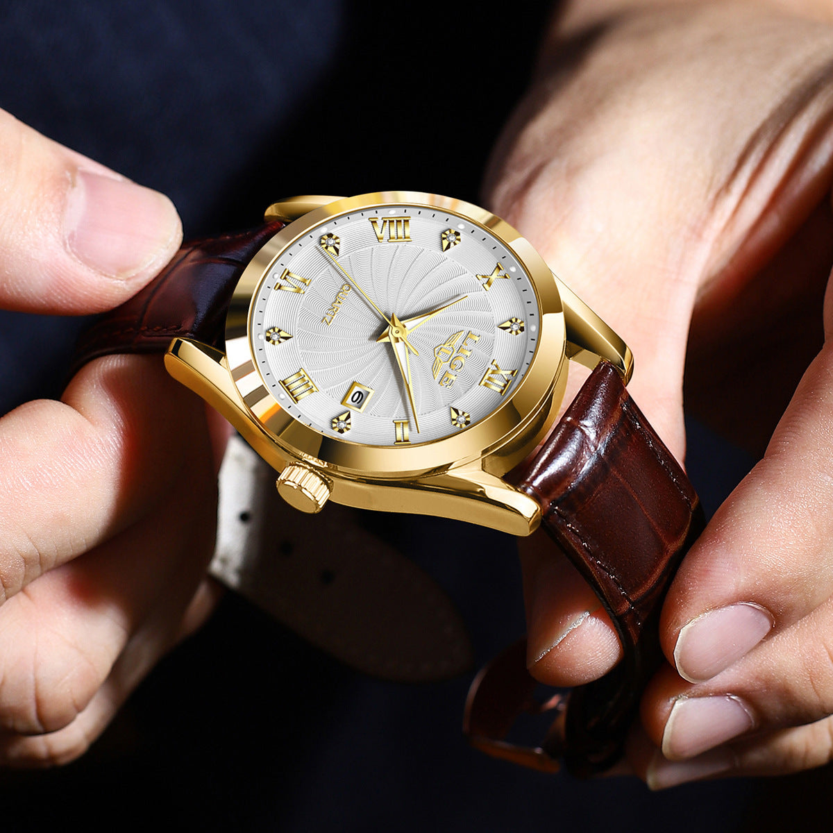 Middle-aged And Elderly Men's Watch Fashionable Simple Waterproof