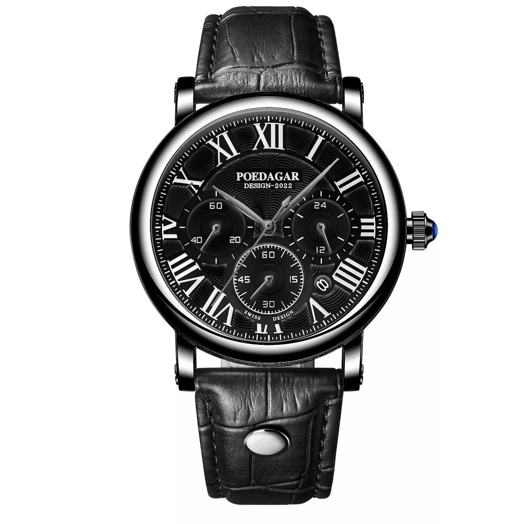Multifunctional Men's Fashion Quartz Watch Ultra-thin Belt Style