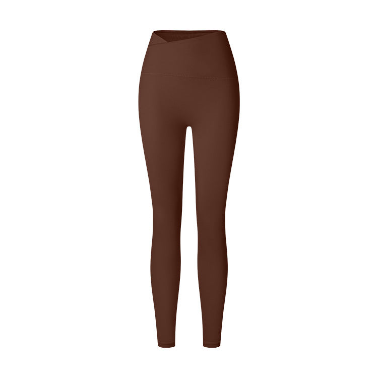 Autumn And Winter Cross Waist Nude Feel Sports Trousers