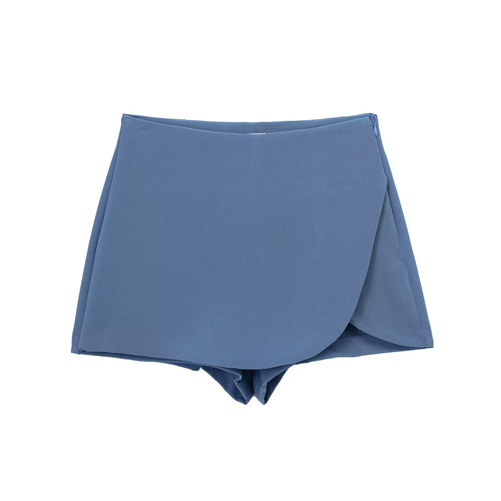 Women's High Waist Asymmetric Short Pantskirt