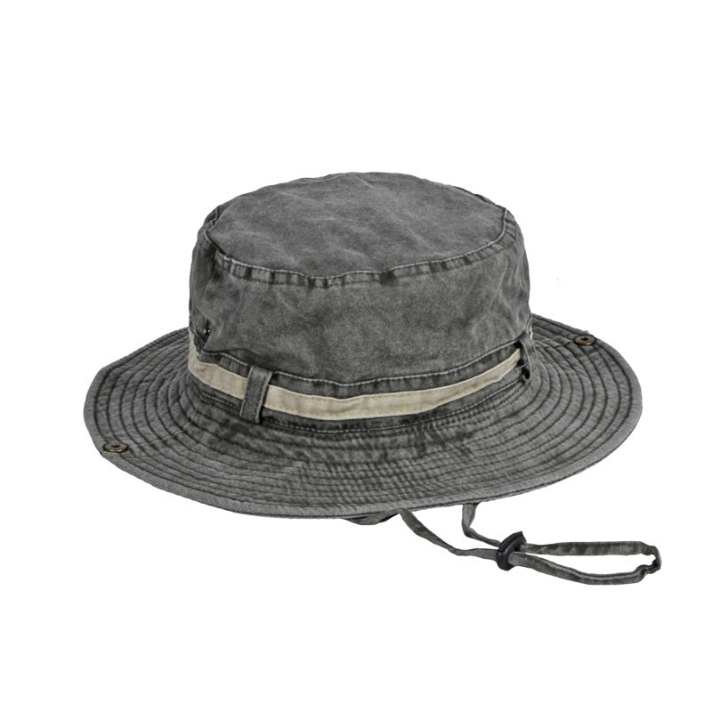 Universal Washed Cotton Sun-proof Sunshade Big Brim Climbing Hat