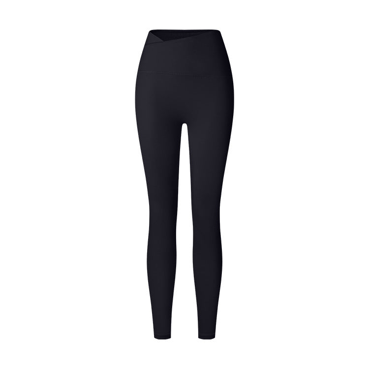 Autumn And Winter Cross Waist Nude Feel Sports Trousers