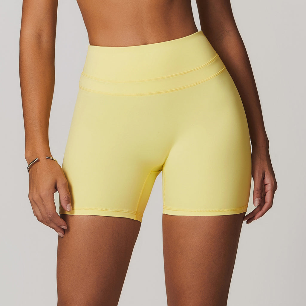 European And American Brushed Tight Yoga Shorts Stretch