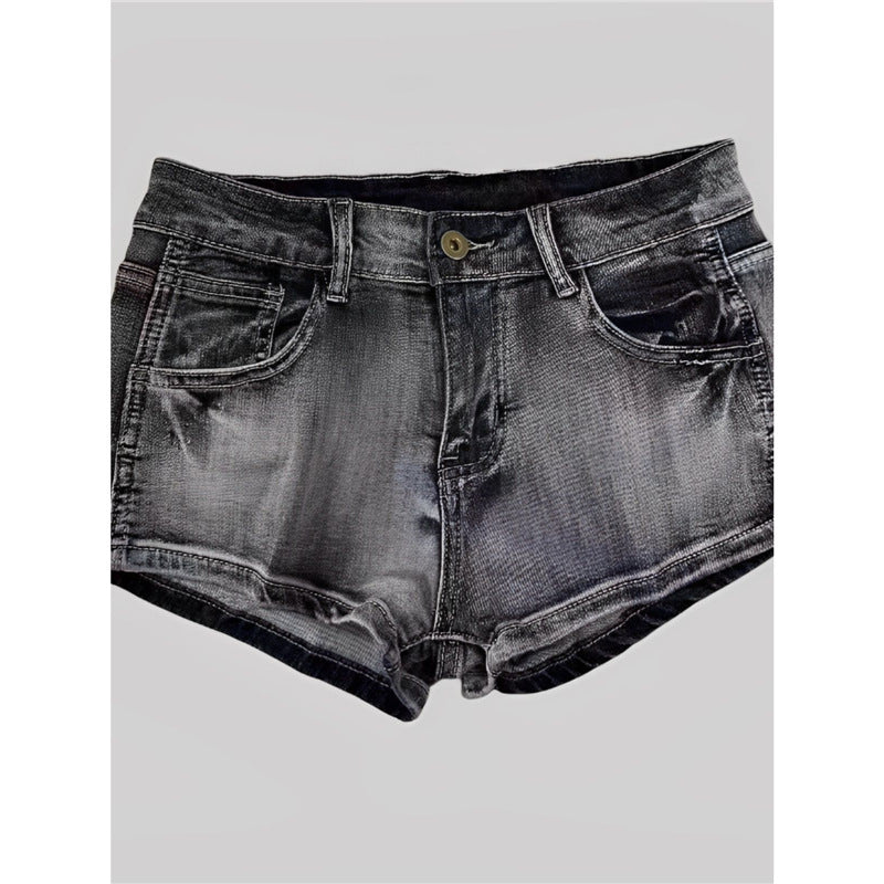 Low Waist Washed Denim Shorts Women's Tight