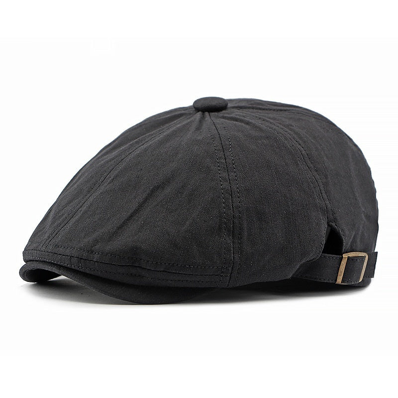Men's And Women's Octagonal Cap Korean-style Simple Light Plate Peaked Cap British Retro Art Casual Painter Cap