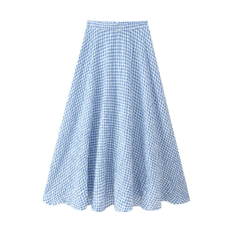 New Small Plaid Top Cape Skirt Suit
