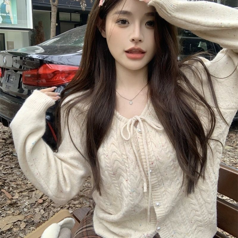 Winter Loose Knit Cardigan Top Women's New Thin