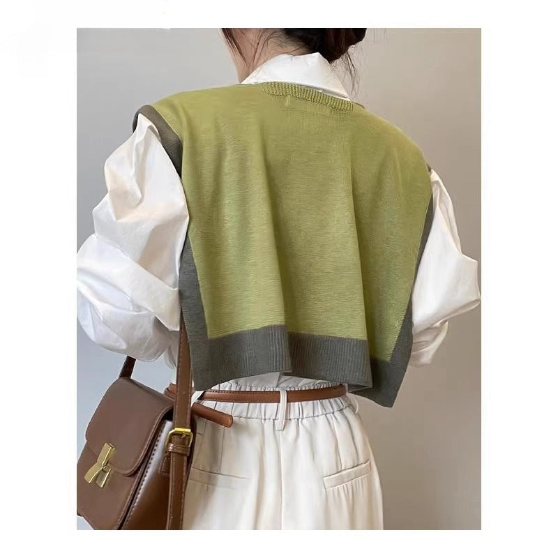 Scarf Matching Shirt Color Matching Classic Style Outer Wear Small Waistcoat