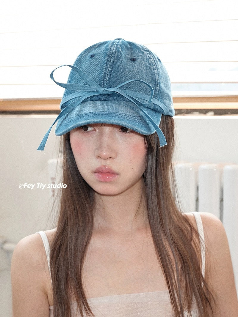 Bowknot Peaked Cap Female Sun Protection