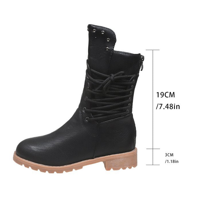 Plus Size Women's Mid-calf Riding Boots