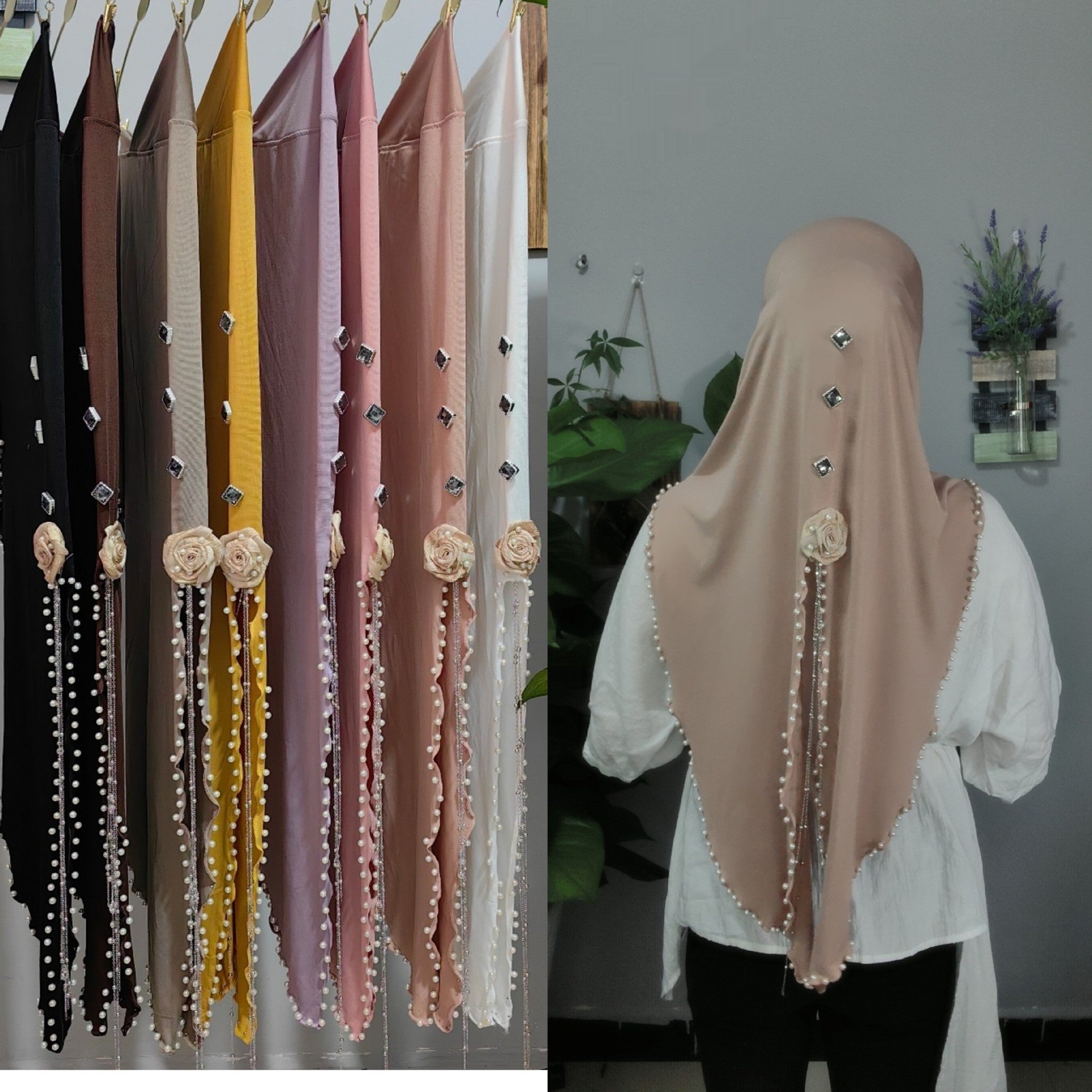 Dry Rose Soft Brim Split Swallowtail Large Scarf