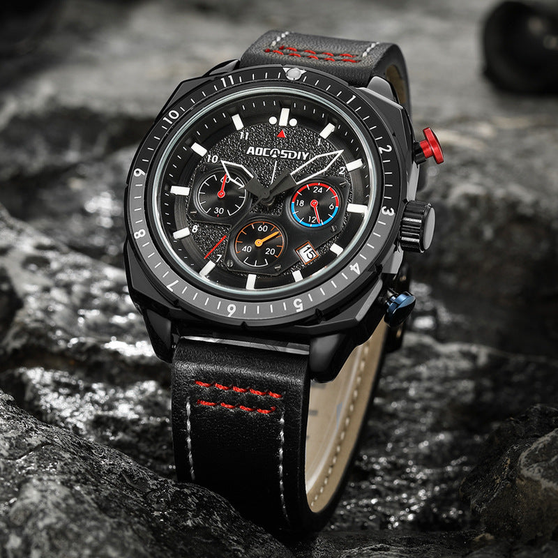 Sports And Leisure Multifunctional Luminous Waterproof Quartz Watch