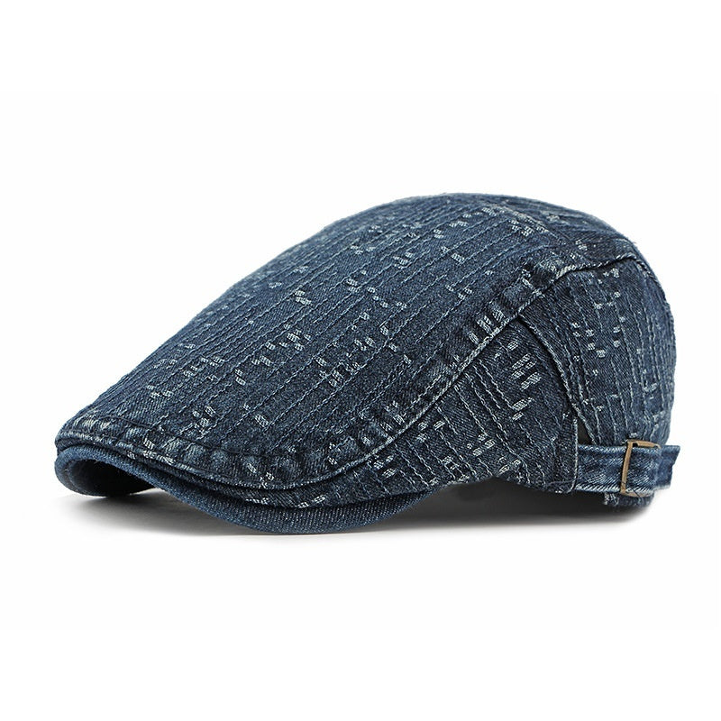 Korean Style Fashion Wash Denim Hat Lady Literature Retro Beret Cotton