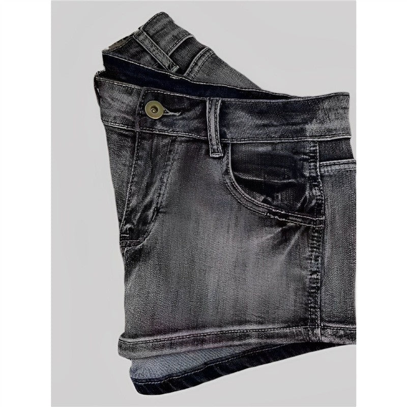 Low Waist Washed Denim Shorts Women's Tight