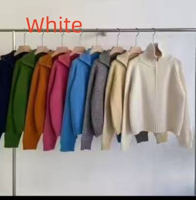 Women's Half Turtleneck Sweet Youthful Loose Half-zip Sweater