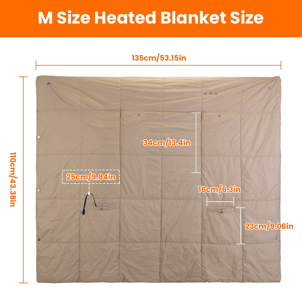 USB Heated Blanket Electric Heated Poncho Shawl Wrap Throw With Zipper Arm Holes Pocket 3 Heating Levels 6 Zones 5V 2A Machine Washable For Home Office Outdoor