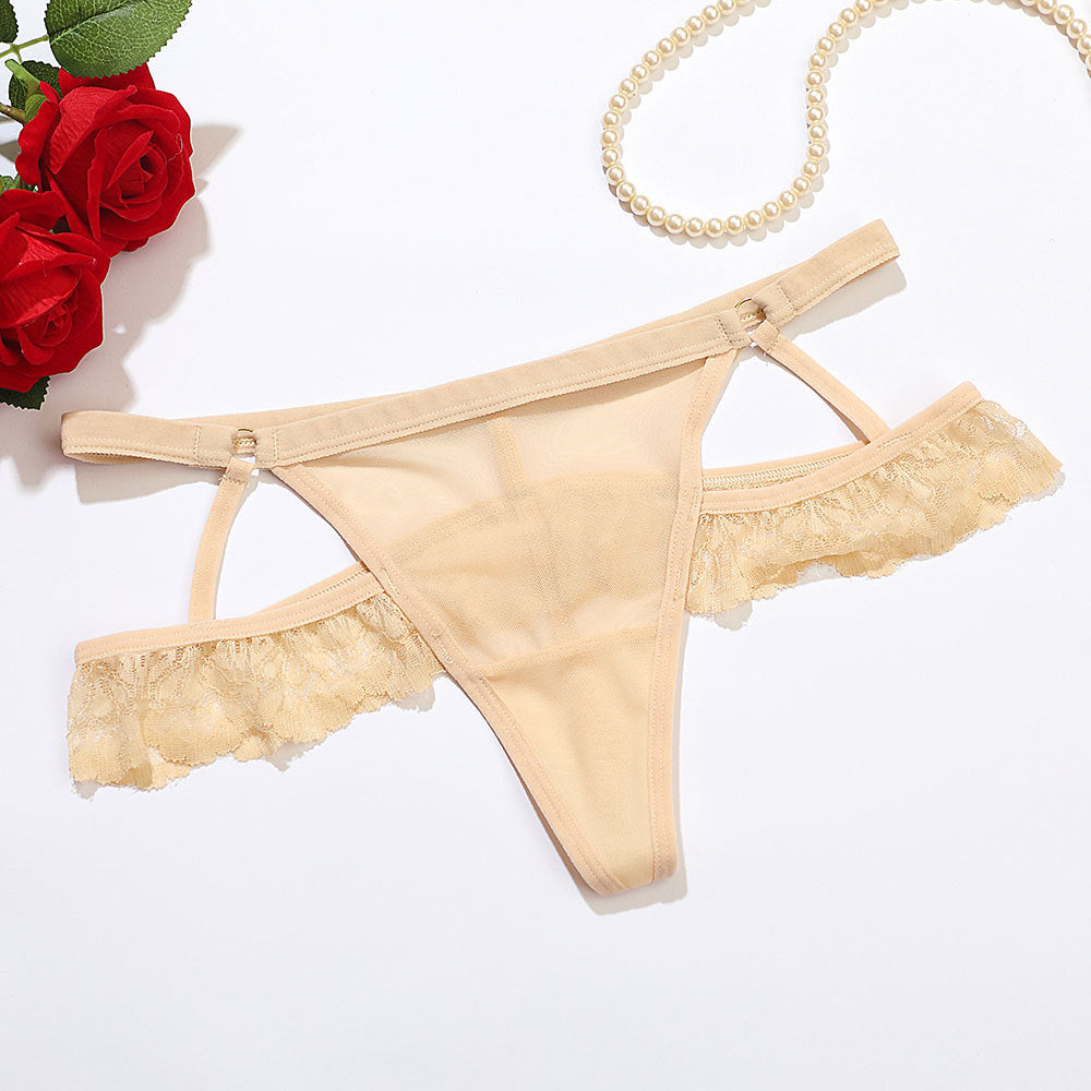 Sexy Women's T-back Transparent Mesh Strap