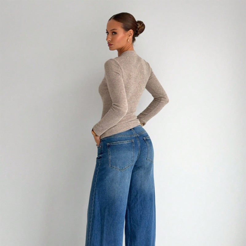 Women's Long-sleeve Base Layer, Figure-hugging Knit Top