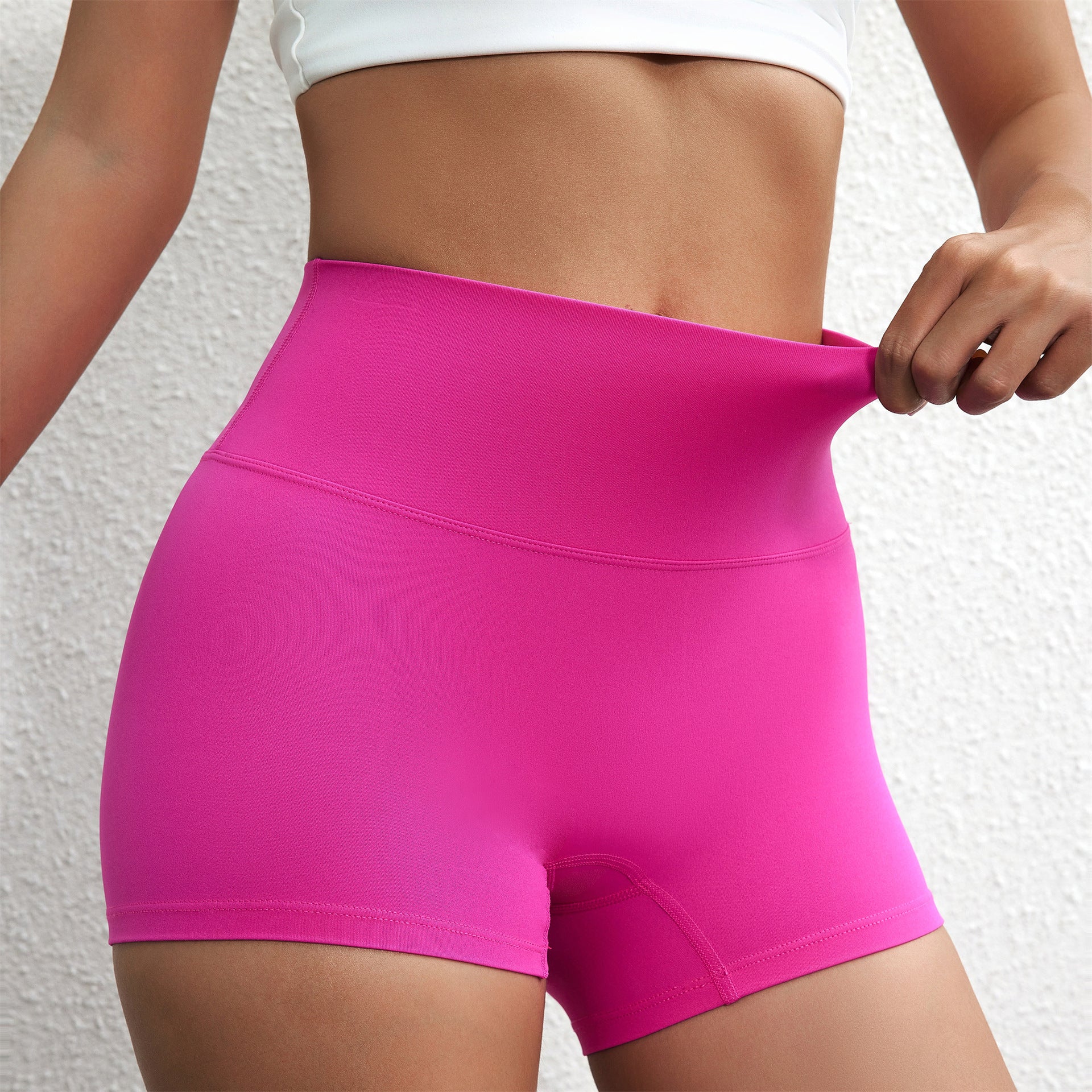 Lady's High Waist Peach Butt Lifting Sports Shorts