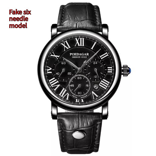 Multifunctional Men's Fashion Quartz Watch Ultra-thin Belt Style