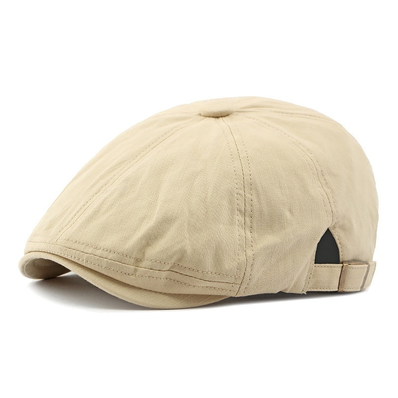 Men's And Women's Octagonal Cap Korean-style Simple Light Plate Peaked Cap British Retro Art Casual Painter Cap