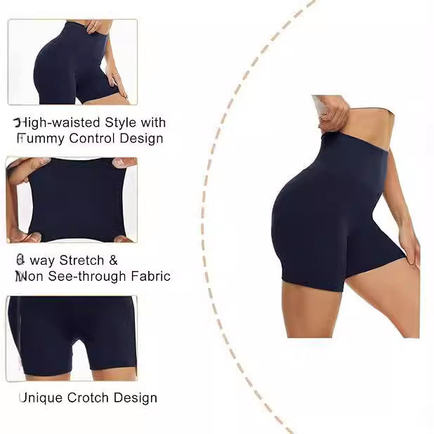 Women's Fitness Sports Tight-Fit Elastic Waist Cycling Shorts