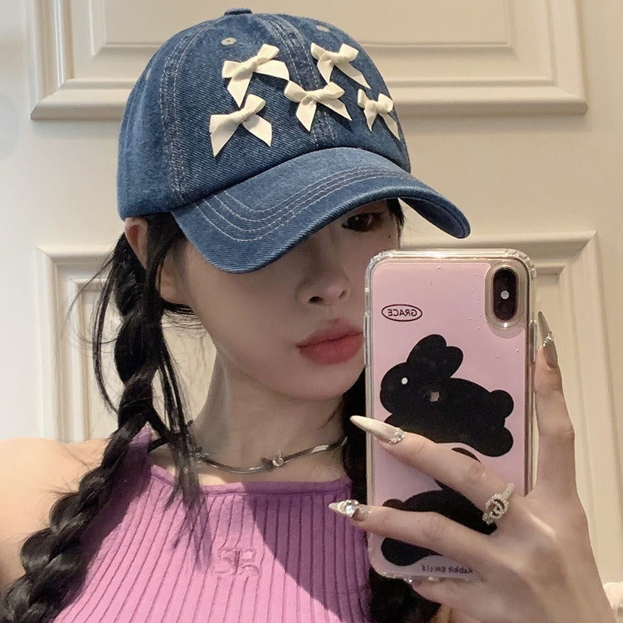 Bowknot Peaked Cap Female Sun Protection