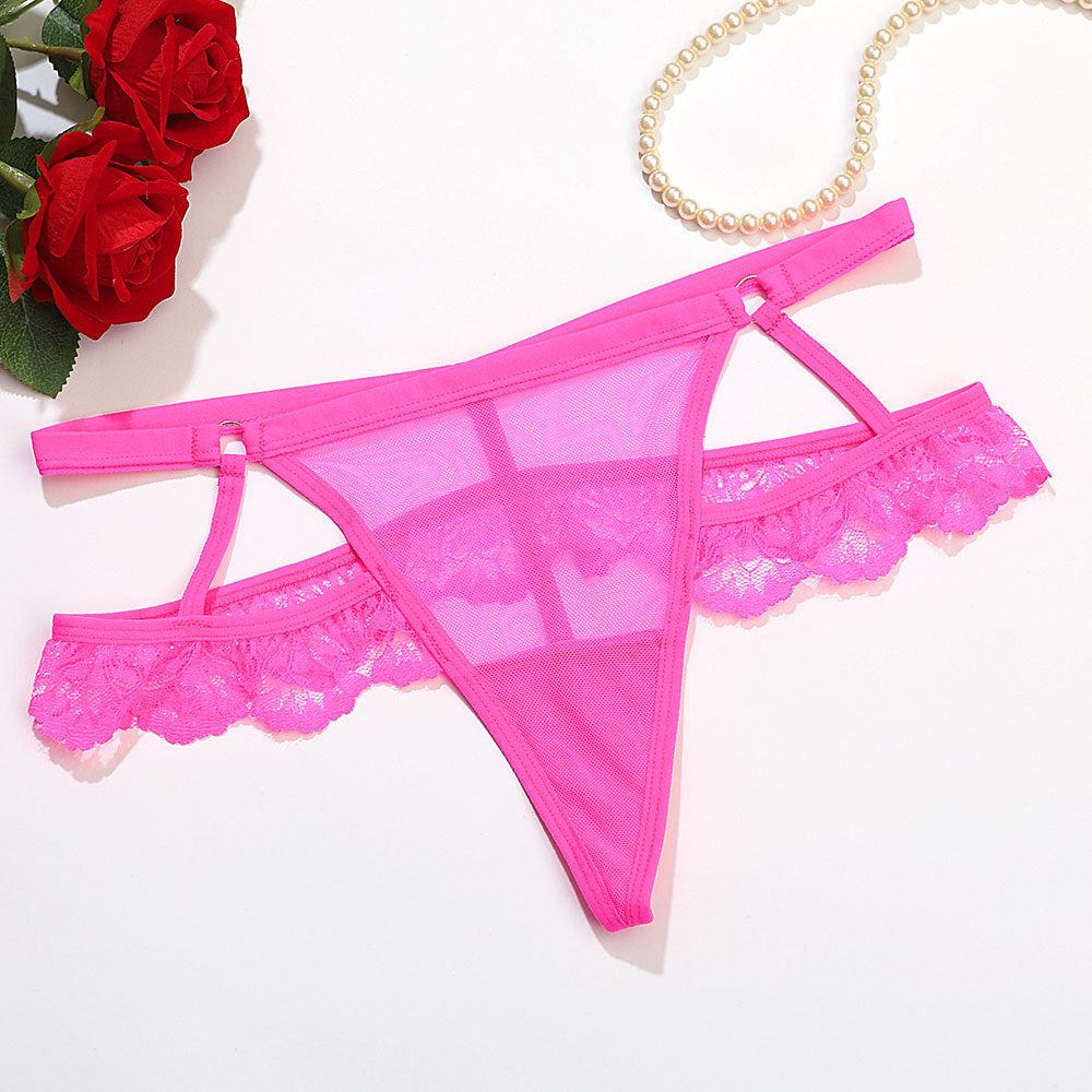 Sexy Women's T-back Transparent Mesh Strap