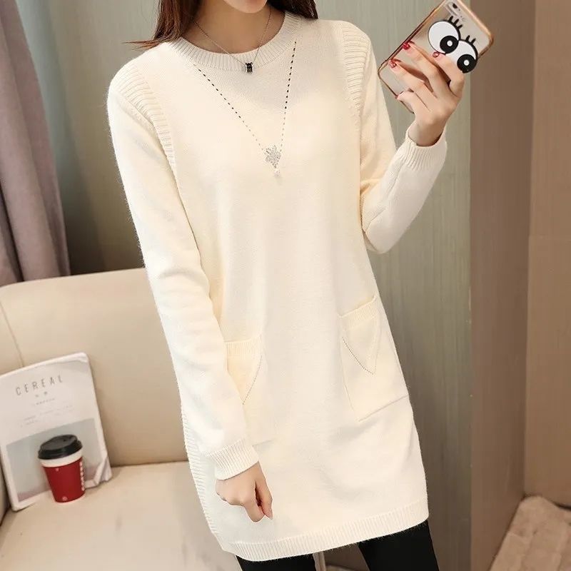 Thickened Mid-length Knitted Dress, Women's Style