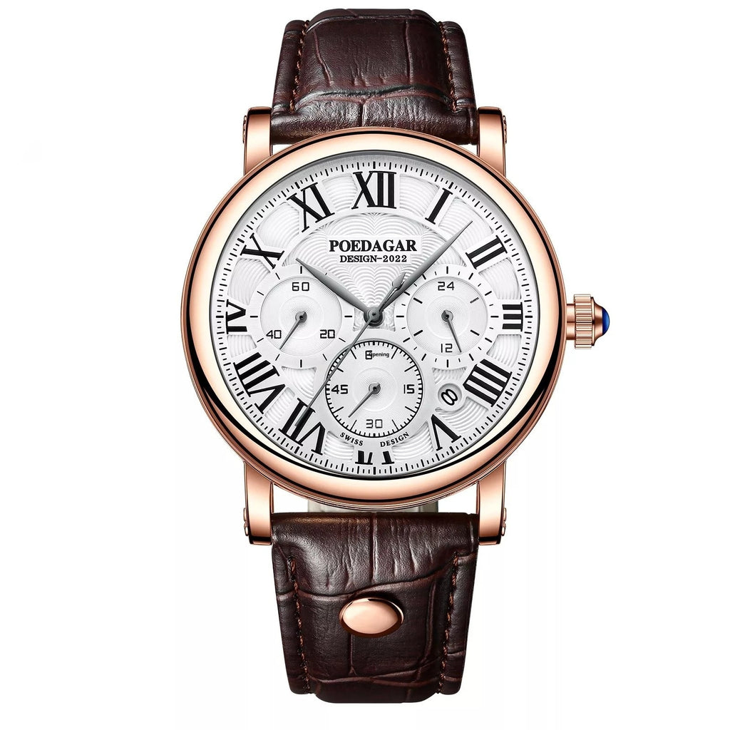 Multifunctional Men's Fashion Quartz Watch Ultra-thin Belt Style