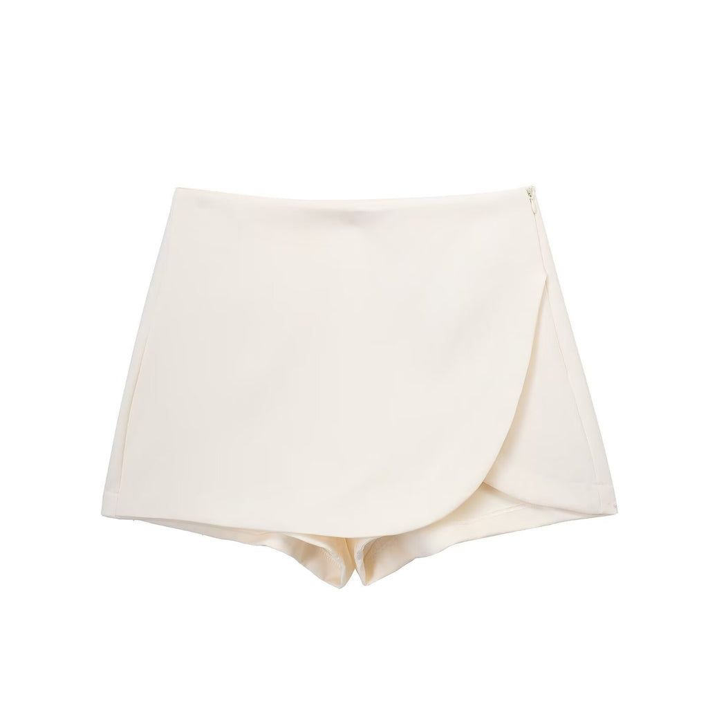 Women's High Waist Asymmetric Short Pantskirt