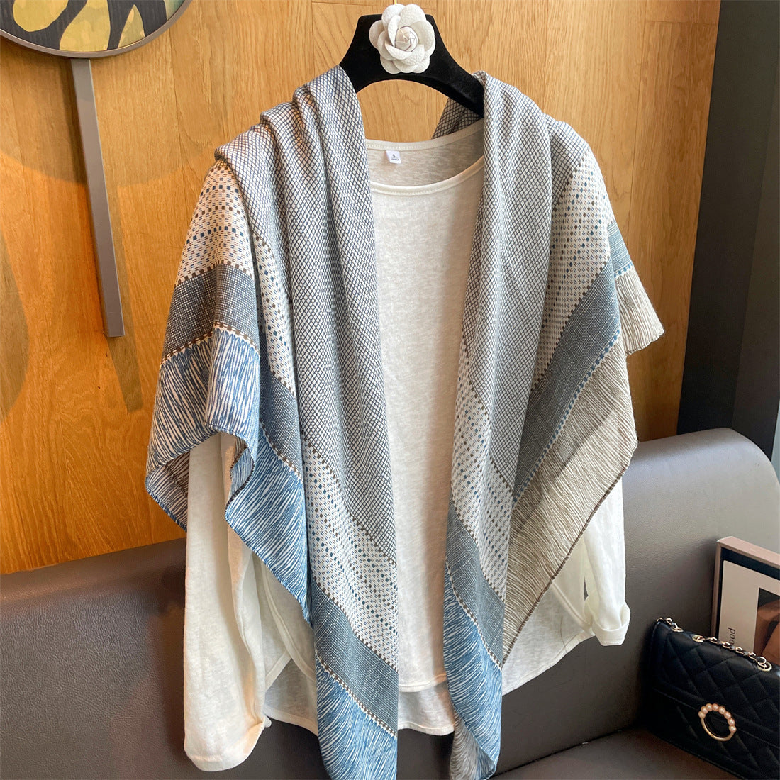 Sunscreen Large Kerchief Thin Silk Scarf Air-conditioned Room Outer Shawl