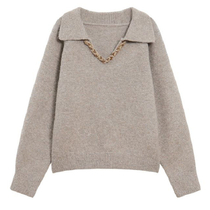 Women's New Retro Loose Slim-fit Knitted Sweater