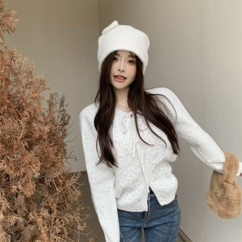 Winter Loose Knit Cardigan Top Women's New Thin