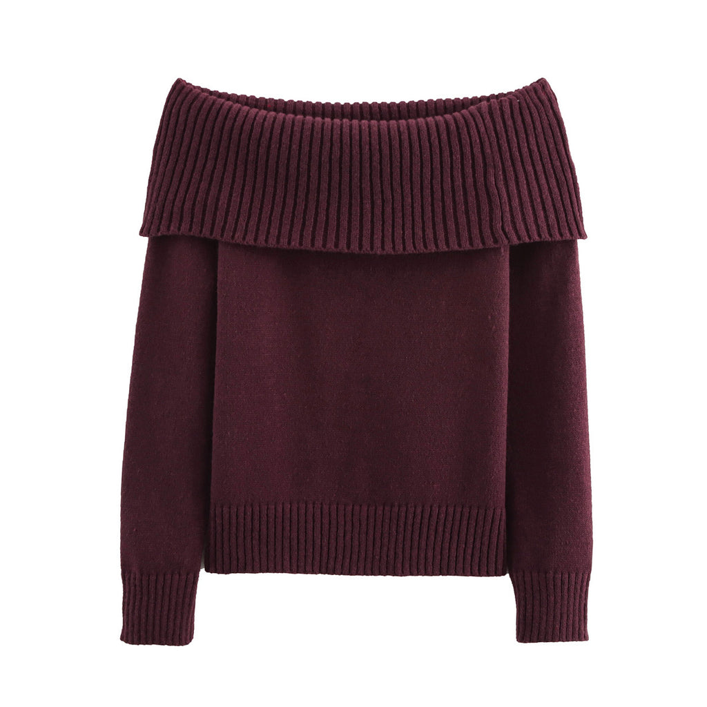 Women's One-shoulder Long-sleeve Sweater