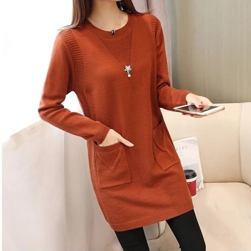 Thickened Mid-length Knitted Dress, Women's Style