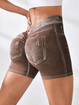 V-shaped Waist-cinching Butt-lifting Seamless Yoga Shorts