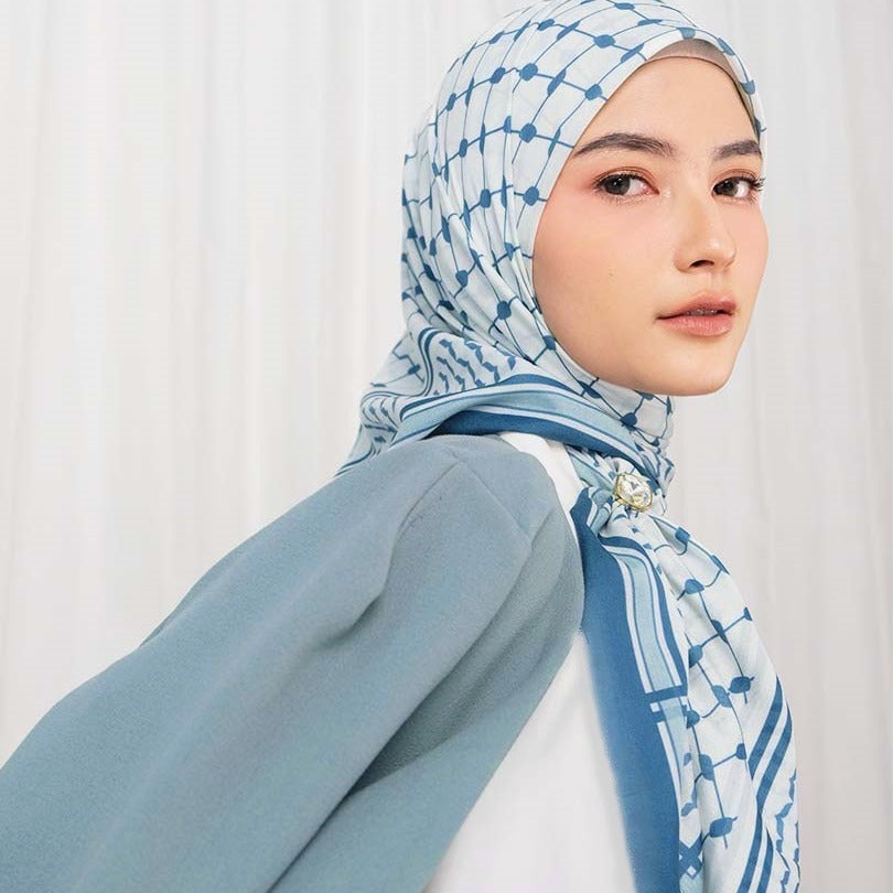 New Chiffon Printed Plaid Square Scarf