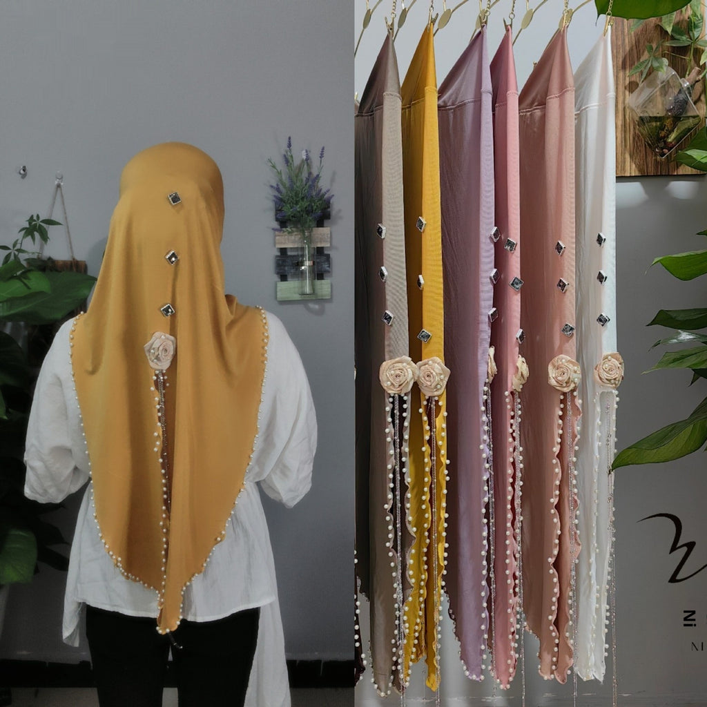 Dry Rose Soft Brim Split Swallowtail Large Scarf